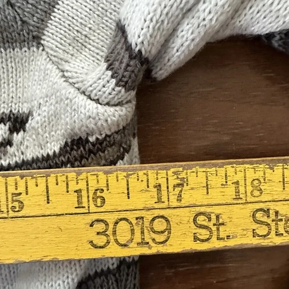 BCBG‎ Maxazria Women's Medium Open Front Cardigan Sweater Gray Black White - Picture 8 of 9